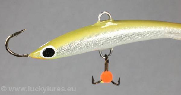 Balance Jig Hopeakala, Farbe: Sandy Yellow Silver 201, 15 Gramm, Länge: 6,5 cm von The Finnish Lure Company (Jarmo Rapala)